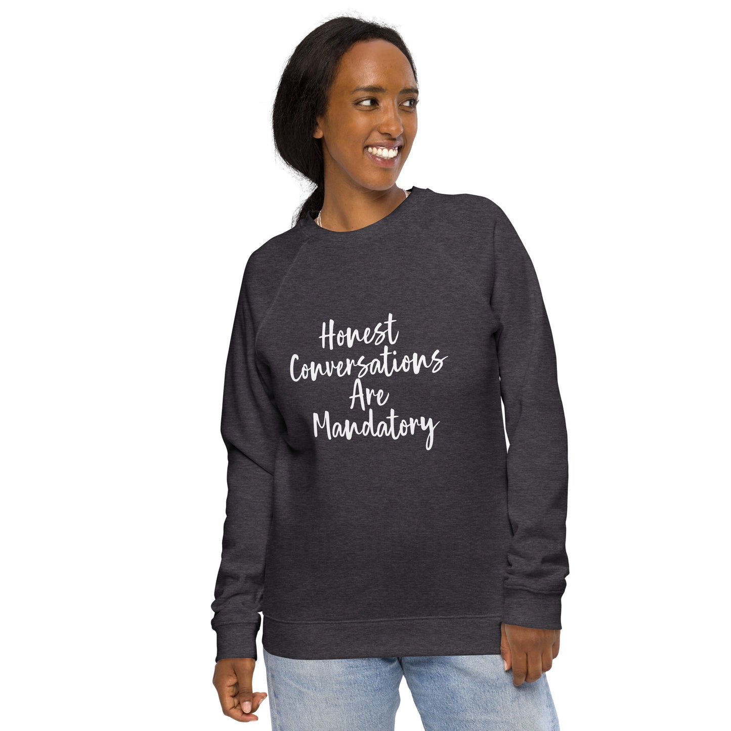 Unisex organic raglan sweatshirt